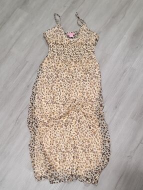 She's Cool Animal Print Adjustable Strap Dress Brown, Tan And Cream.